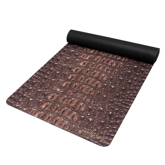 Stylish Yoga Mat With Exotic Print Crocodile