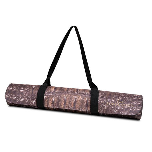 Stylish Yoga Mat With Exotic Print Crocodile